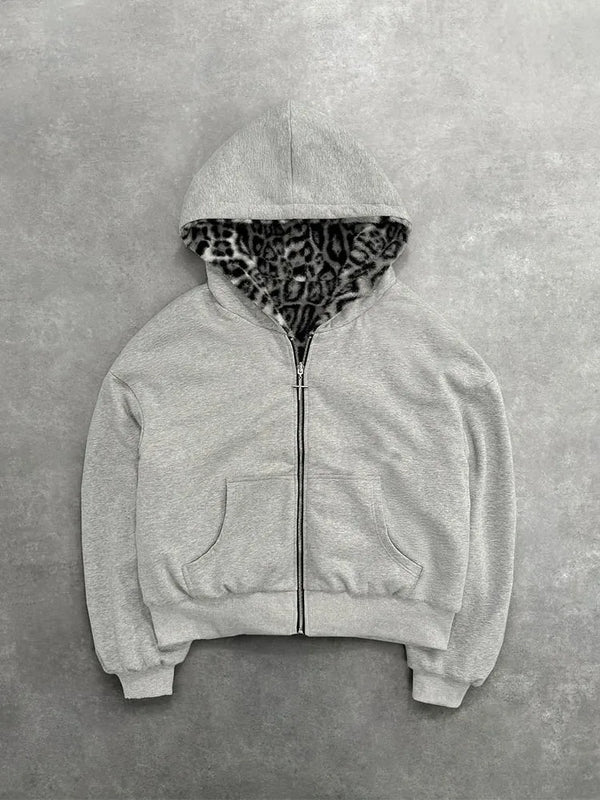 Leopard Lined Hoodie
