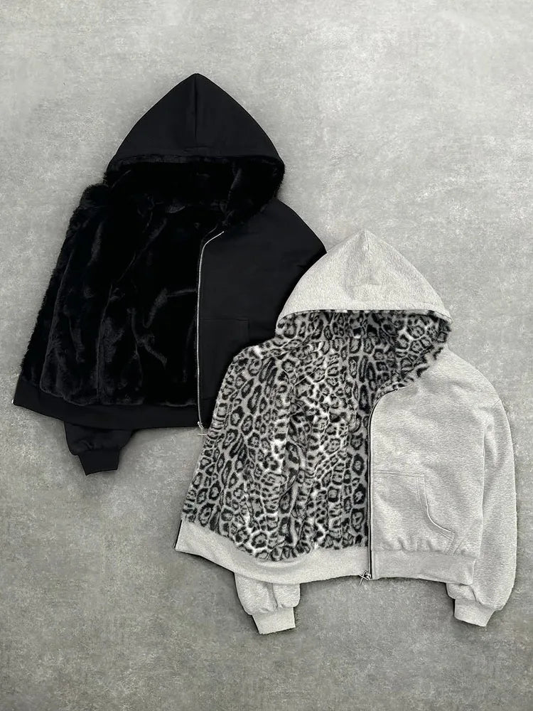 Leopard Lined Hoodie